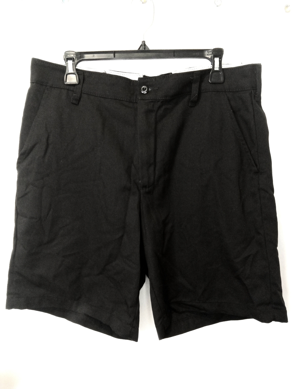 Red Kap Mens Black Work Shorts Uniform Zipper & Button  Pockets Heavy Duty Sz 35